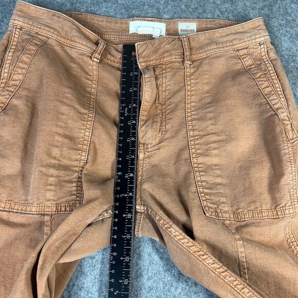 Anthropologie Pants Womens 28 Orange Chino The Wanderer Straight Cotton Linen - Picture 2 of 10
